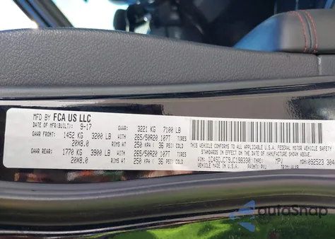 2018 Dodge Durango R/T Awd from USA, damaged, VIN 1C4SDJCT9JC198330